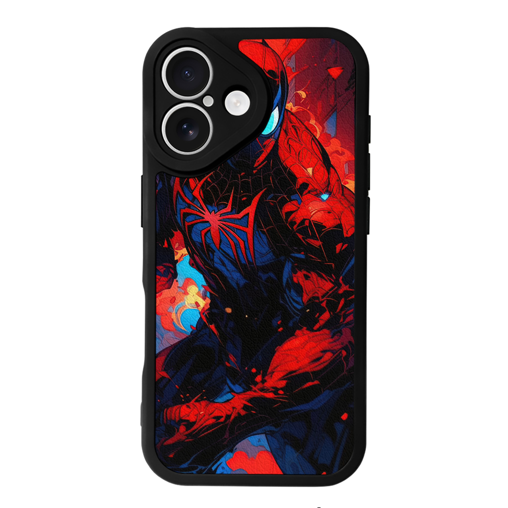（画像用） Spider Man スパイダーマン 【iPhone 16シリーズ対応】シリコンスマホケース（レザー調） 材質：シリコン